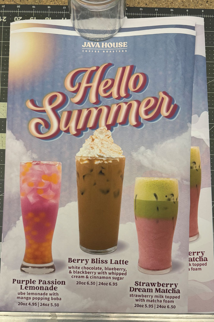 Seasonal Beverage Launches hello summer print test