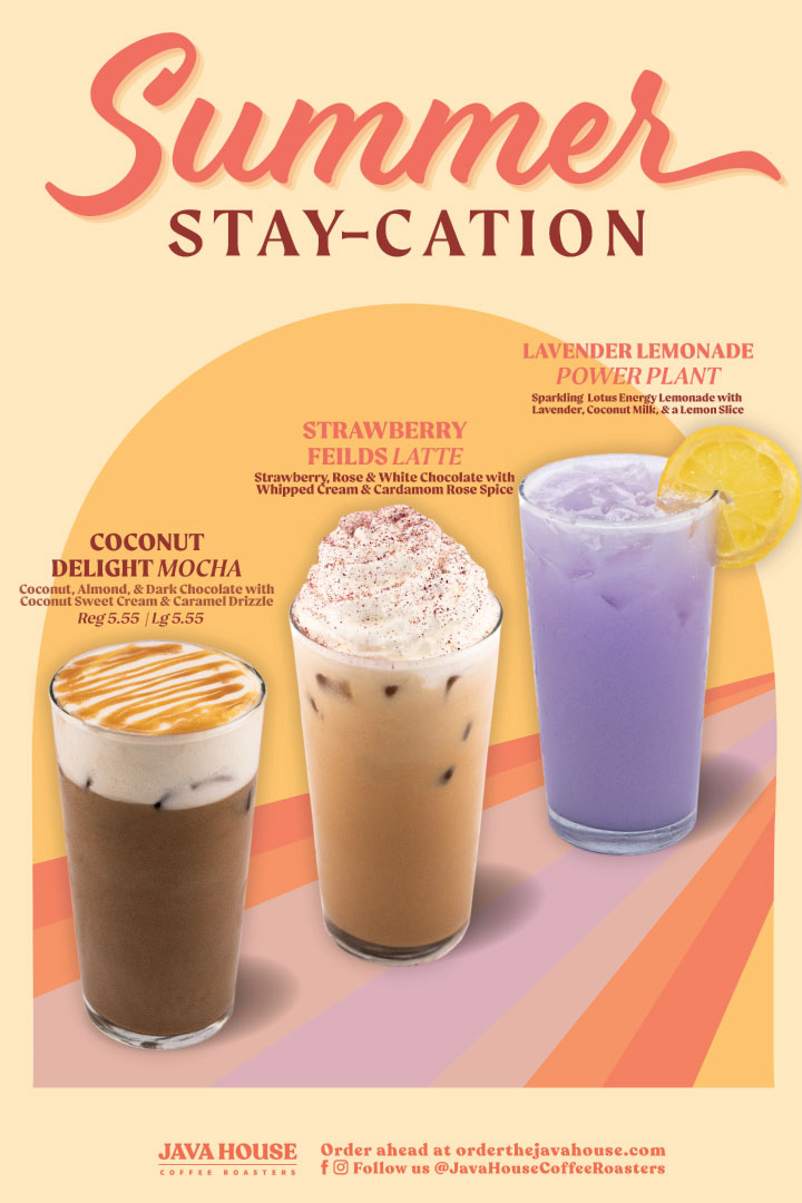 Seasonal Beverage Launches summer staycation font exploration